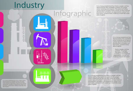 industry infographics production process oil chemical and other vectorのイラスト素材