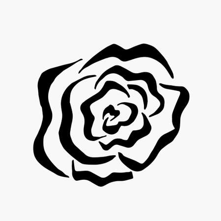 Beautiful monochrome black and white bouquet rose. Isolated on background. Hand-drawn vector illustration.のイラスト素材