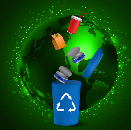 Recycling bins illustrationのイラスト素材