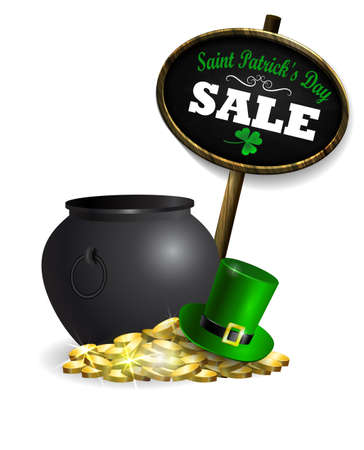 Sale poster for St. Patrick's Day. Vector illustration.のイラスト素材