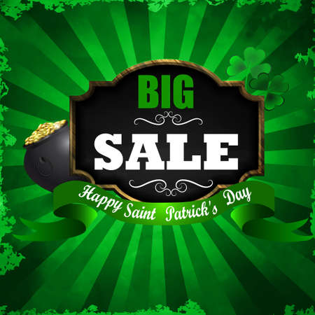 Sale poster for St. Patrick's Day. Vector illustration.のイラスト素材