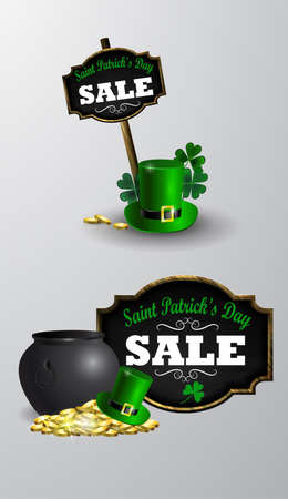 Sale poster for St. Patrick's Day. Vector illustration.のイラスト素材
