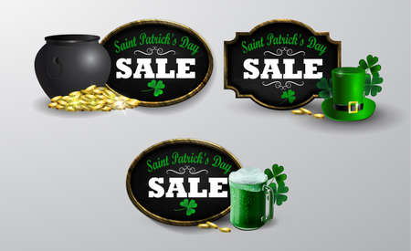 Sale poster for St. Patrick's Day vector illustration setのイラスト素材