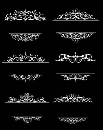 Vintage   swirl frame set Vector illustration.のイラスト素材