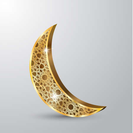 Ramadan greetings gold moon on a background vectorのイラスト素材