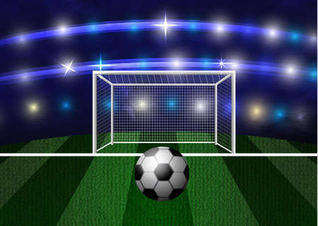 Football arena with a soccer ballのイラスト素材