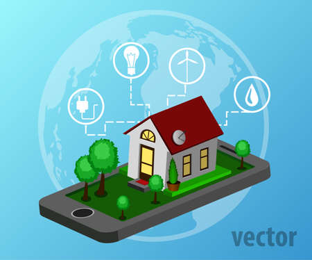 Smart home. isometric design style vector illustrationのイラスト素材