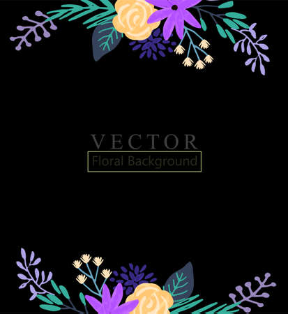 Hand drawn cute floral logo templateのイラスト素材