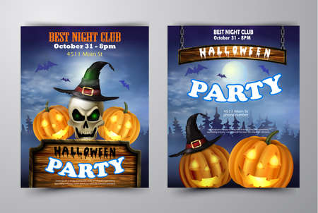 Halloween vertical background with pumpkinsのイラスト素材