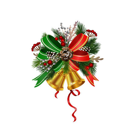 Christmas festive decoration from christmas tree branches vectorのイラスト素材