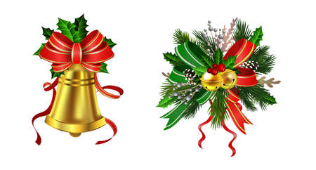 Christmas festive decoration from christmas tree branches vectorのイラスト素材