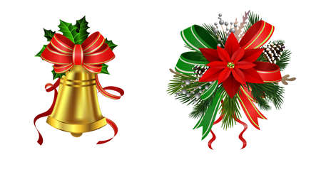 Christmas festive decoration from christmas tree branches vectorのイラスト素材