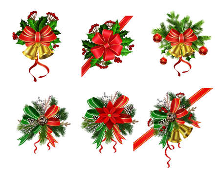Christmas festive decoration from christmas tree branches vectorのイラスト素材