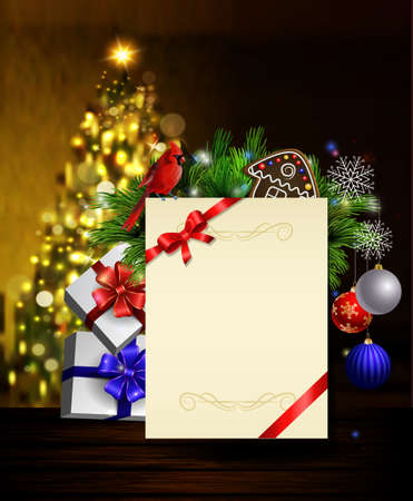 Christmas Greeting Card mock upのイラスト素材