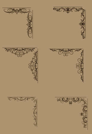 Swirl floral design setのイラスト素材