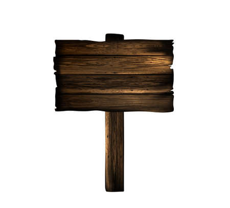 Wooden sign board isolated on white. Wood old road planks. Vectorのイラスト素材