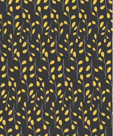 Floral seamless background of plant vector background.のイラスト素材