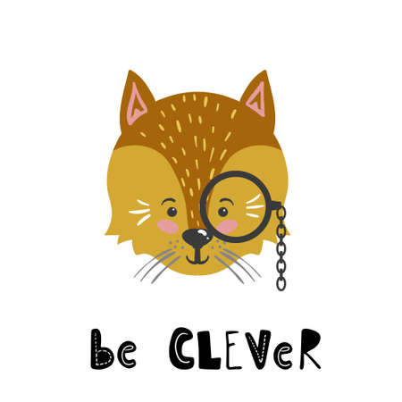 Cute cartoon little animal Childish print for nursery, kids apparel,poster, postcard. Vector Illustrationのイラスト素材