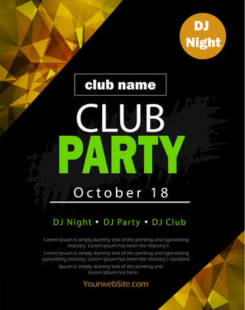party flyer poster. Futuristic club flyer design templateのイラスト素材