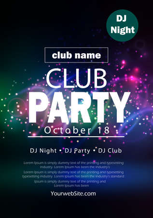 party flyer poster. Futuristic club flyer design templateのイラスト素材
