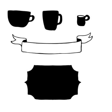 Hand drawn vector handmade, craft knitting and art labelsのイラスト素材