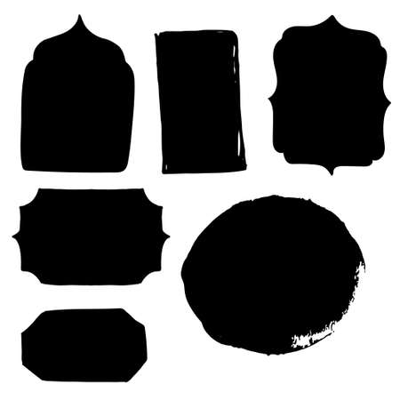 Hand drawn vector handmade, craft knitting and art labelsのイラスト素材