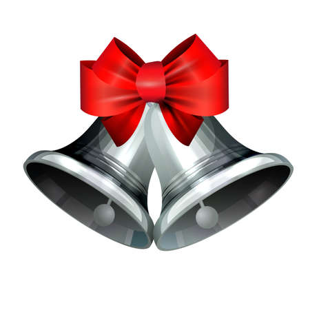 Realistic silver bell isolated on whiteのイラスト素材