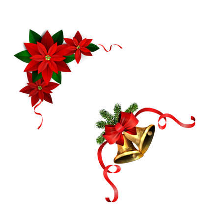Christmas corner decorations set for your designs vectorのイラスト素材