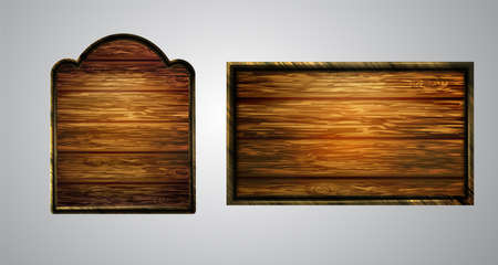 Vector realistic illustration of wooden signboardのイラスト素材