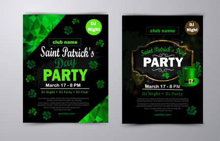 St. Patrick's Day poster collection Vector illustration background for partyのイラスト素材