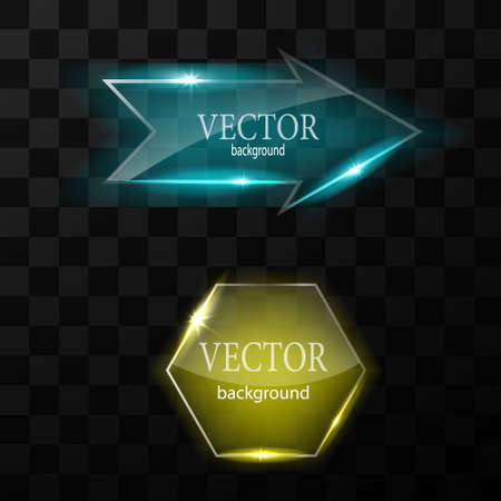 Glass button plane. Easy editable backgroundのイラスト素材