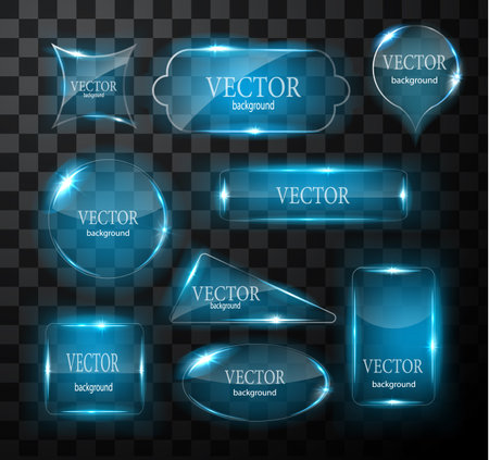 Glass vector button plane. Easy editable backgroundのイラスト素材