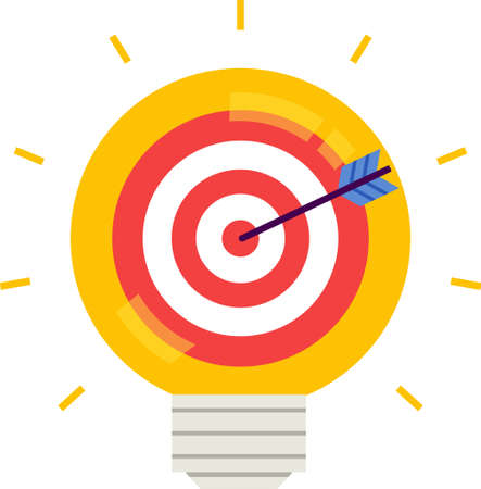 Illustration of Light Bulb Target Ideaのイラスト素材