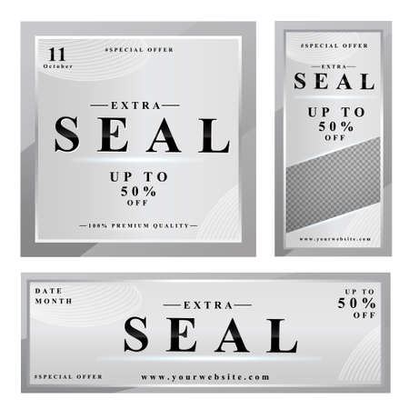 vector silver flyer sale promotionのイラスト素材