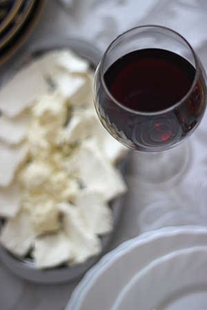 Wine and cheeseの写真素材
