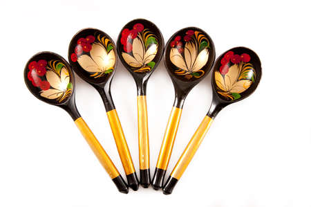 wood spoonsの写真素材