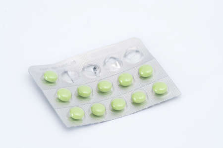 pack of tablets isolated on whiteの写真素材
