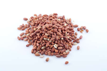 batch of peanuts isolated on white