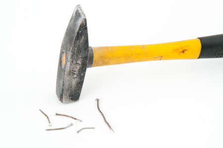 used hammer with curved nailsの写真素材