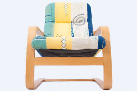 stylish armchair isolated on whiteの写真素材