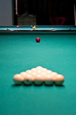 arrangement of balls to play Russian billiardsの写真素材