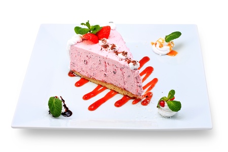 A variety of cakes air dessert on a ceramic platterの写真素材