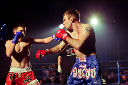 SEVASTOPOL, UKRAINE - 03 April: Gromov vs Sirodzhaev on Ukrainian championship MIX FIGHT, April 03,...