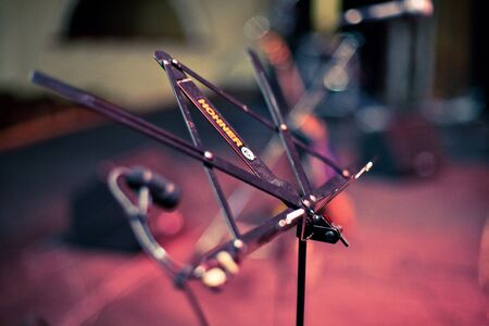 SEVASTOPOL, UKRAINE - 27 April: The cleaner removes a stage a soft background scene, April 27, 2011 in Sevastopol, Ukraine.のeditorial素材