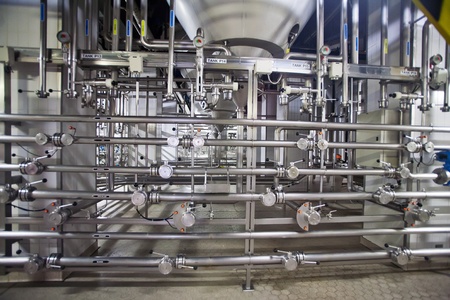 plex silver metal pipes of fabric