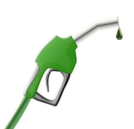 Green color gun from the fuel pumpの写真素材