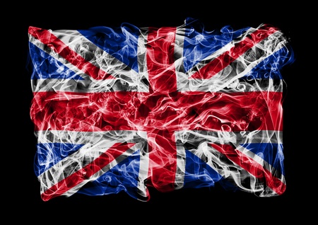 The flag of Great Britan consists of a smokeの写真素材