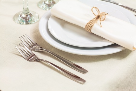 Served with a plate on the table