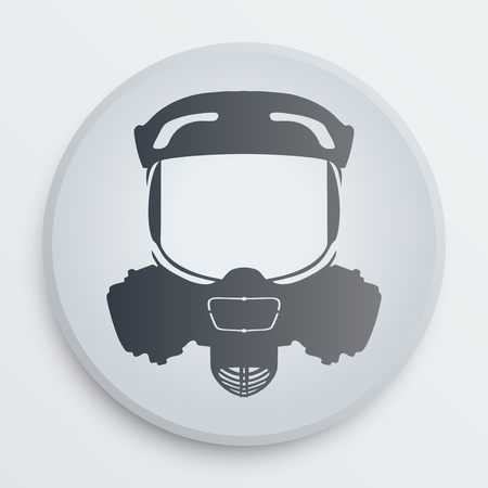 Symbol protective respirator on a white icon on a white background. Vector illustration, EPS10.のイラスト素材