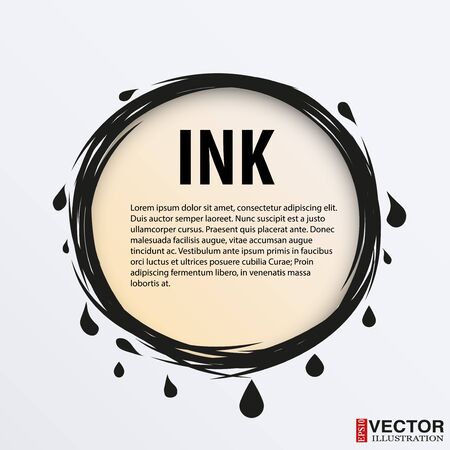 Creative background with one speech bubbles and ink on paper. Vector Illustration, EPS10.のイラスト素材